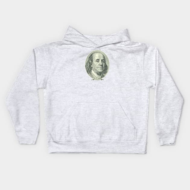 Benjamin Franklin Portrait Fanart Kids Hoodie by NeilGlover